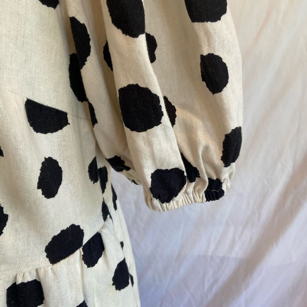 Who What Wear NWOT Black and Cream Polka Dot Maxi Dress S - Picture 5 of 7